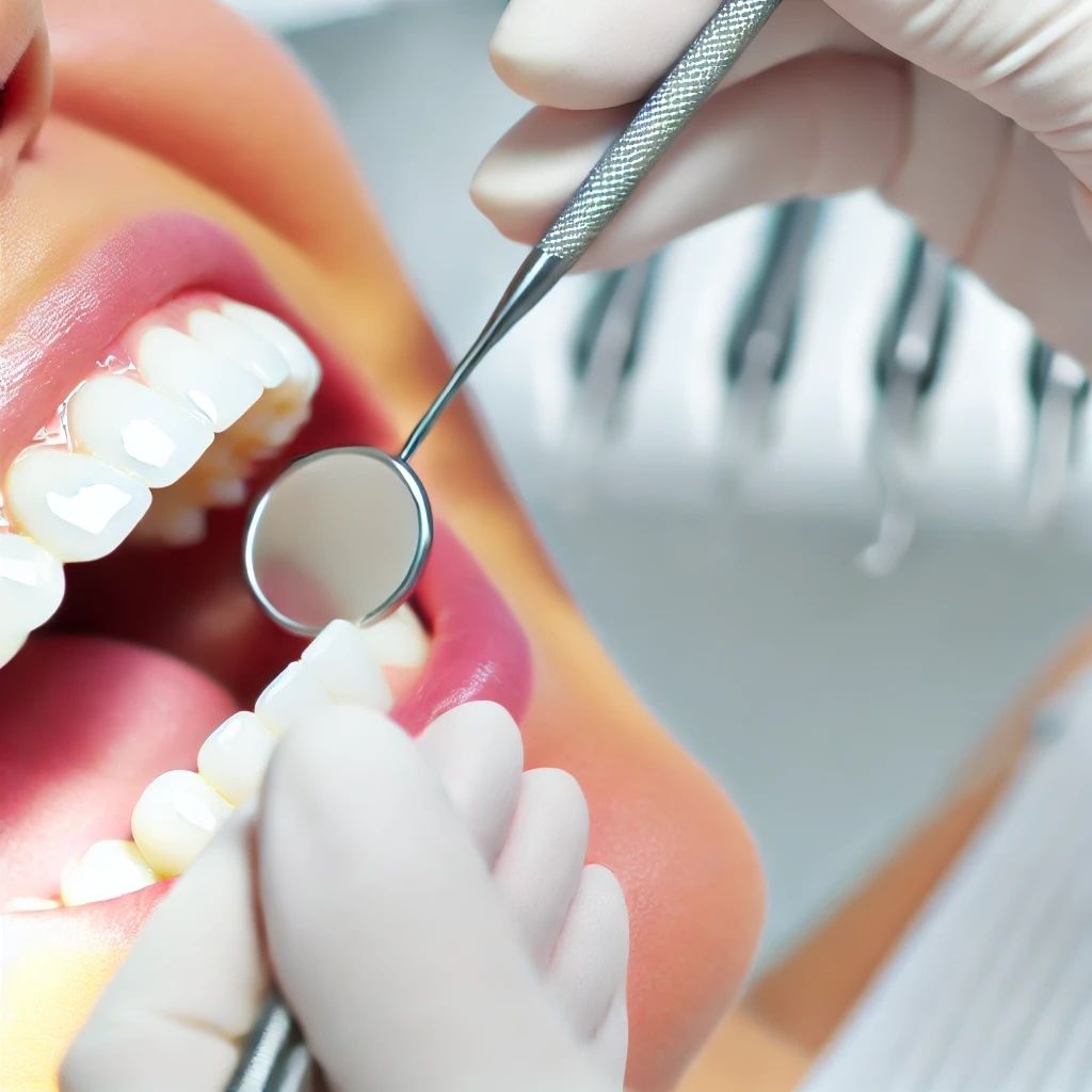 Close-up of a professional dental cleaning with a mirror and scaler, dentist in Lealman, FL
